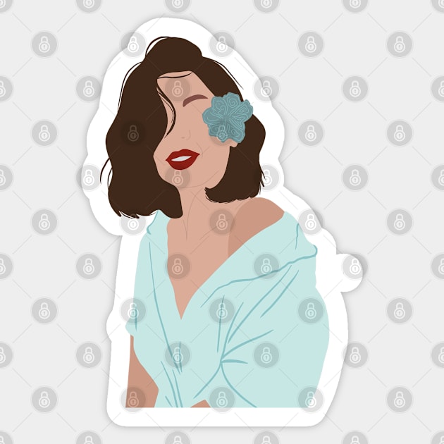 Woman at the beach 1 Sticker by Miruna Mares